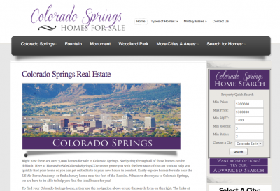 Colorado Springs Real Estate Website